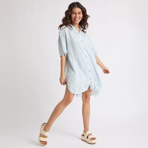 Ollie Striped Shirt Dress